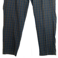 80's STUSSY ステューシー コットン チェック柄 1タックスラックス パンツ グリーン ブルー USA製 黒タグ Size 32 福生店