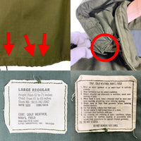 70's U.S.ARMY 米陸軍 M-65 3rd ミリタリー フィールドジャケット オリーブ ALPHA社 グレーライナー 襟SCOVILLファスナー 72年会計 Size L-R 福生店