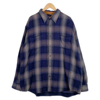 00's ST JOHN'S BAY セントジョーンズベイ フランネル オンブレチェックシャツ シャドー ブルー インド製 Size XXL 福生店