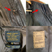 COCKPIT USA コックピット G-1 TOP GUN トップガン ゴートスキン レザーフライトジャケット ブラウン Z201036TW Size 40 福生店