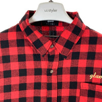 glamb グラム バッファローチェック フランネルシャツ レッド ブラック GB17SM/SH07 Size 3 瑞穂店