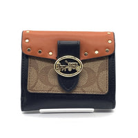 COACH コーチ 6791 シグネチャー ジョージ スモールウォレット 二つ折り財布 オレンジ ブラック 福生店