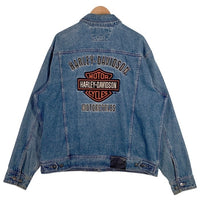 Harley-Davidson ハーレーダビッドソン バー&シールド デニムジャケット バック 刺繡ロゴ ライトブルー Size XL 福生店