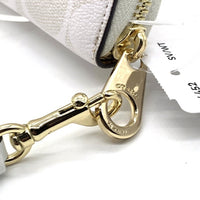 COACH コーチ C4452 シグネチャー PVCレザー ラウンドファスナーウォレット 長財布 ホワイト ストラップ 福生店