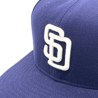 90's New Era ニューエラ MLB サンディエゴ・パドレス 59FIFTY ベースボールキャップ ネイビー ウール USA製 Size 7 1/8 (56.8cm) 福生店