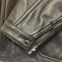 UNITED ARROWS ユナイテッドアローズ シープスキン レザーカバーオール ジャケット スナップボタン ブラック 1125-699-7740 Size M 瑞穂店