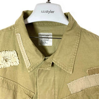 HOUSTON ヒューストン ジャングルファティーグ パッチワーク加工 ファティーグジャケット ブラウン sizeL-S 瑞穂店