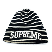 Supreme シュプリーム Team Stripe Beanie ニット帽 ビーニー ブラック×ホワイト 瑞穂店