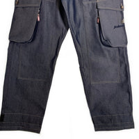 00's Johnny Blaze ジョニーブレイズ Method man メソッドマン WU-TANG CLAN ウータンクラン 光沢 ダブルニー デニム カーゴ パンツ グレー Size W34 福生店