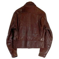 70's~ Schott ショット レザーライダースジャケット ブラウン 襟付 ボアライナー付 USA製 Size 42 福生店