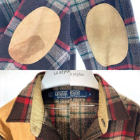 Polo Ralph Lauren ポロラルフローレン USA製 シャツジャケット ガンパッチ エルボーパッチ ブラウン sizeM 瑞穂店