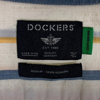 DOCKERS ドッカーズ Mens Regular Fit Short Sleeve Ultimate Shirt レギュラーフィット 半袖 シャツ ストライプ 55769-0226 Size L 福生店