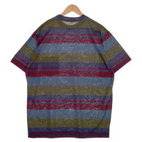 80's STUSSY ステューシー マルチボーダー ポケットTシャツ ネイビー USA製 黒タグ Size XL 福生店