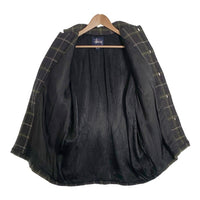 90's STUSSY ステューシー ウールチェックシャツ 長袖 グレー グリーン 紺タグ 厚手 Size M 福生店