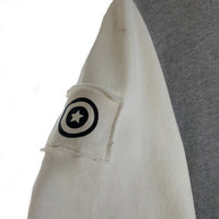 A BATHING APE ア ベイシング エイプ シャーク 半袖 フード付き バーシティージャケット スタジアムジャケット スタジャン グレー ホワイト Size XL 福生店