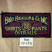 BUZZ RICKSON'S バズリクソンズ ワーク コントラクター ヘリンボーン ワッペン 長袖シャツ ベージュ size17-17・1/2 瑞穂店