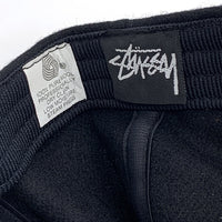 80's~ STUSSY ステューシー SSリンク刺繡 ウール5パネルキャップ スナップバック ブラック グリーン 黒タグ オールド USA製 福生店