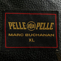 90's pellepelle ペレペレ オールレザースタジャン ジップアップ ブラック クリーム ワッペン Size XL 福生店