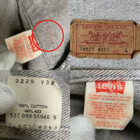 80's Levi's リーバイス 70507-4853 デニム トラッカージャケット グレー USA製 89年 Size L 福生店