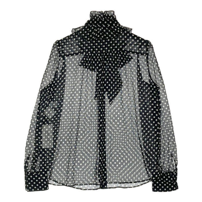 LOULOU WILLOUGHBY ドットブラウス ボウタイブラウス 黒 人気 LOULOU