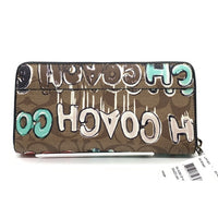 COACH コーチ CM169 シグネチャー PVCレザー ラウンドファスナーウォレット 長財布 カーキ グラフィティ Mint&Serf 福生店