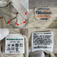 WAREHOUSE ウエアハウス Lot4601 MURPHYSBORO FOOTBALL プリントTシャツ オートミール Size L 福生店