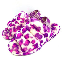 UGG アグ 1117153 Fluff Yeah Slide Leopard フラッフ イヤー スライド レオパード サンダル パープル size25cm 瑞穂店