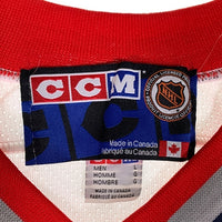 CCM シーシーエム Newyork Rangers ニューヨーク レンジャース NHL ホッケーシャツ 七分丈 ラグランスリーブ ホワイト ネイビー レッド カナダ製 Size L 福生店