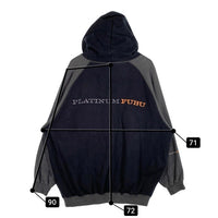 PLATINUM FUBU プラチナムフブ ワッペン 刺繡 プルオーバースウェットパーカー ブラック チャコール Size XXL 福生店