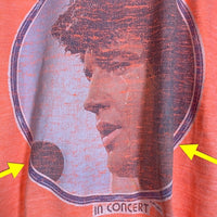 70-80's Elvis エルヴィス・プレスリー プリント リンガーTシャツ オレンジ Size M-L 相当 福生店