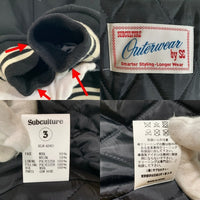 SUBCULTURE サブカルチャー 24AW STADIUM JACKET スタジアムジャケット ウール スタジャン ブラック ホワイト SCJK-A2401 Size 3 福生店