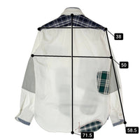 JUNYA WATANABE COMME des GARCONS MAN ジュンヤワタナベ コムデギャルソンマン WI-B010 AD2011 リネン混 タータンチェック パッチワークシャツ ホワイト sizeXS 瑞穂店