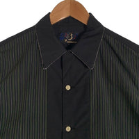 SAVOY CLOTHING サヴォイクロージング オープンカラー 半袖シャツ ブラック ストライプ ポケット ロカビリー Size M 福生店