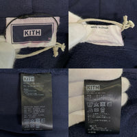 KITH キス プルオーバースウェットパーカー ワンポイント刺繡ロゴ ネイビー Size M 福生店
