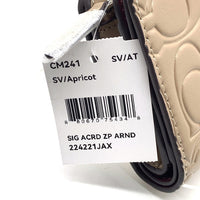 COACH コーチ CM241 ミディアム コーナー ジップ ウォレット・シグネチャー 二つ折り財布 ベージュ 福生店