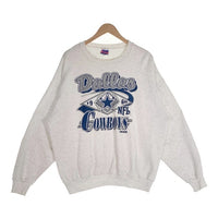 90's TRENCH トレンチ Dallas Cowboys ダラスカウボーイズ クルーネックスウェット アッシュグレー USA製 Size XL 福生店