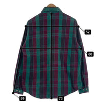 90's ST JOHN’S BAY セントジョーンズベイ チェック フランネルシャツ グリーン パープル USA製 Size M 福生店