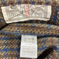 PHERROW’S フェローズ ヘビーフランネルシャツ 千鳥格子 ネイビー オリーブ Size 40 瑞穂店