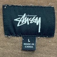 STUSSY ステューシー ロゴ刺繍 ロングTシャツ ブラウン sizeL 瑞穂店