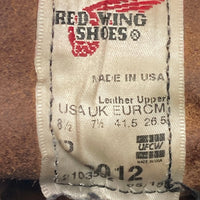 RED WING レッドウィング 8012 アイアンレンジマンソン ワークブーツ バーガンディー 05/15 Size 26.5cm 瑞穂店