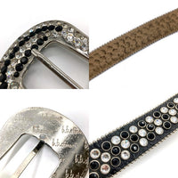 b.b.simon ビービーサイモン スタッズ レザーベルト ブラック Size 36 瑞穂店
