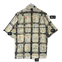 Reyn Spooner レインスプーナー 80's~90's ダイヤモンドヘッドタグ コットン アロハシャツ ホワイトxブラック sizeM 瑞穂店