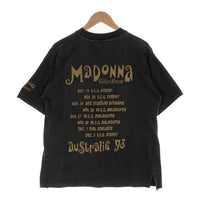 90's Madonna マドンナ GIRLIE SHOW 1993 AUSTRALIA ガーリーショー プリント Tシャツ ブラック 袖裾ダブル SPORTS ROAD Size M 福生店