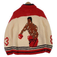 CANADIAN SWEATER カナディアンセーター ボクシング柄 ジップアップ カウチンセーター レッド Size 40 福生店