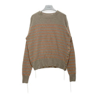 MASU エムエーエスユー 19AW PABLO SWEATER パブロ ウールニットボーダーセーター ブラウン オレンジ MUFW-KN0291 Size 46 瑞穂店