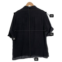 EQUIPMENT エキプモン オープンカラー シルクシャツ ブラック フラップポケット Q937-TP03881 Size L 福生店