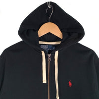 POLO RALPH LAUREN ポロ ラルフローレン フード裏サーマル ジップアップ パーカー フーディー ブラック Size S 福生店