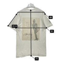 STUSSY ステューシー SKATE TOUGH YOU LITTLE BOY バックフォトプリントTシャツ ホワイト Size M 瑞穂店