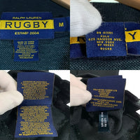RALPH LAUREN RUGBY ラルフローレンラグビー スカルボーン刺繡 ポロシャツ 鹿の子 半袖 ブラック Size M 福生店