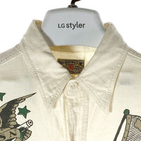 BUZZ RICKSONS バズリクソンズ U.S.N. JOLLY ROGERS シャンブレーシャツ ホワイト size15-15 1/2 瑞穂店